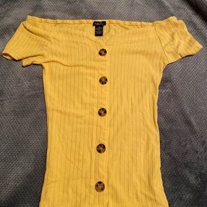 yellow off the shoulder top